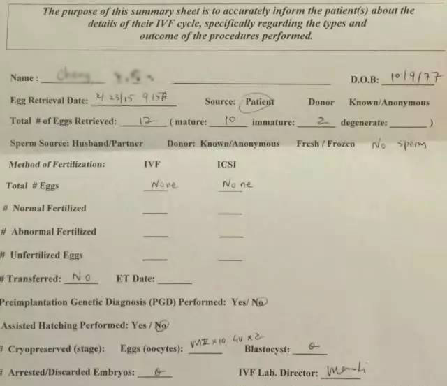 我在青岛加州的冷冻卵子之旅的流水账